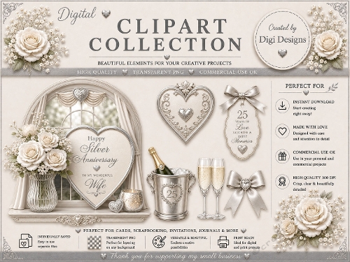 Wedding Anniversary 16 Clipart Collection in PNG 