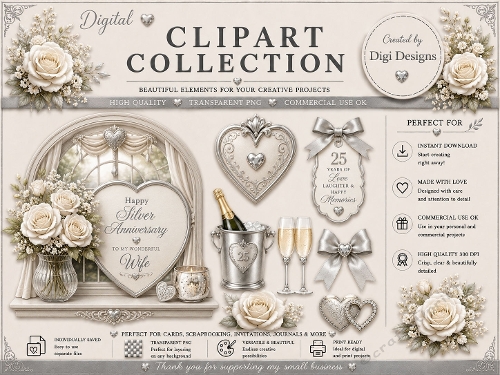 Wedding Anniversary 18 Clipart Collection in PNG 