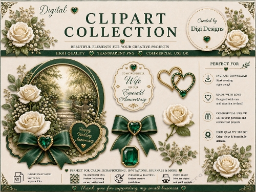 Wedding Anniversary 21 Clipart Collection in PNG 