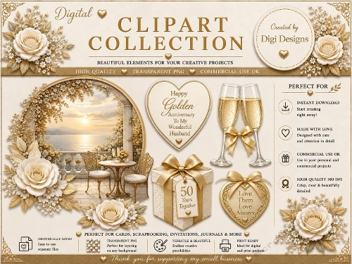 Wedding Anniversary 23 Clipart Collection in PNG 