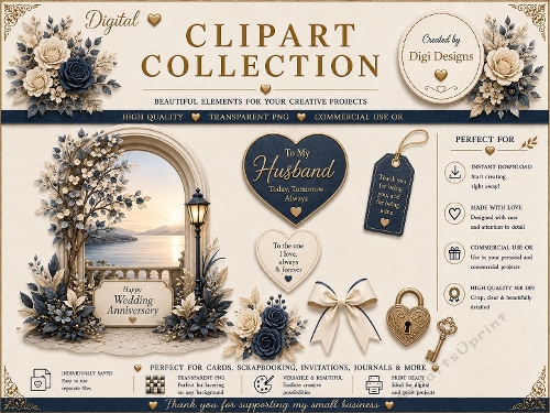 Wedding Anniversary 31 Clipart Collection in PNG 