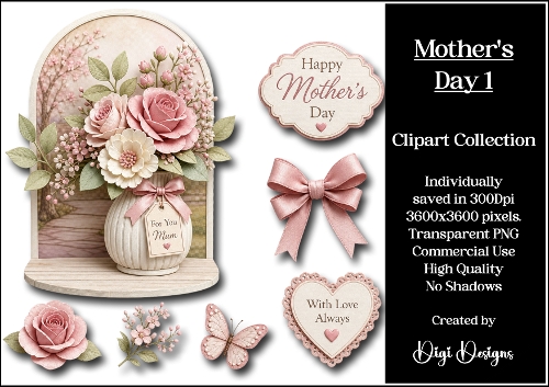 Mothers Day Florals 1 Clipart Collection 