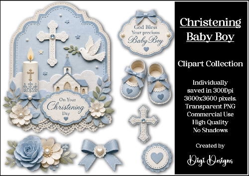Christening Boy 1 Clipart Collection 