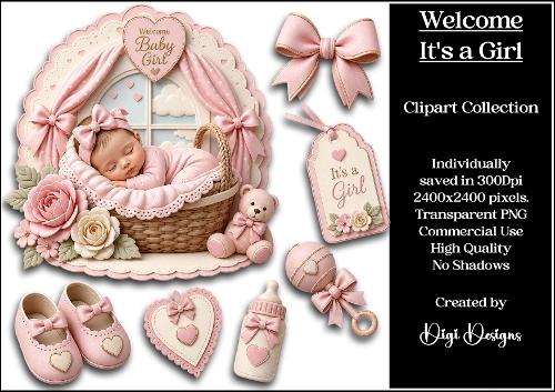 New Baby 5 Clipart Collection PNG 