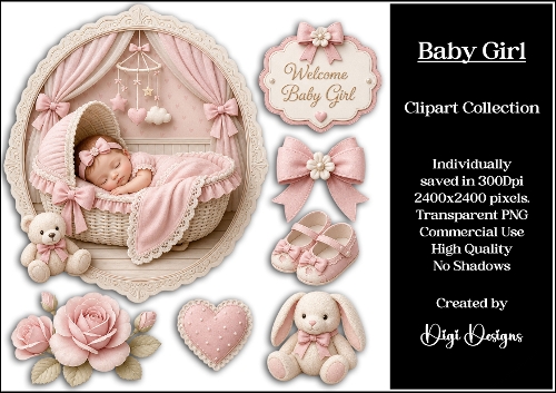 New Baby 9 Clipart Collection PNG 
