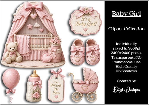 New Baby 12 Clipart Collection PNG 