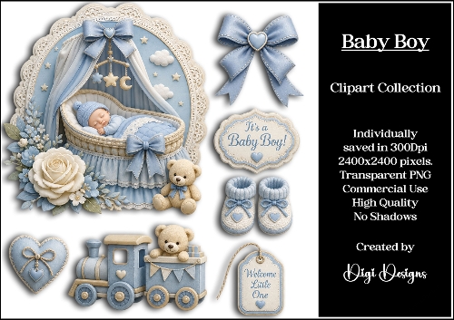 New Baby 14 Clipart Collection PNG 