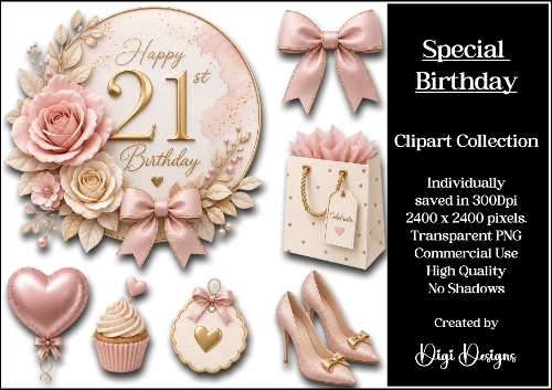 Special Birthday 3 Clipart Collection PNG