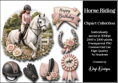Sports 5 Horse Riding Clipart Collection PNG