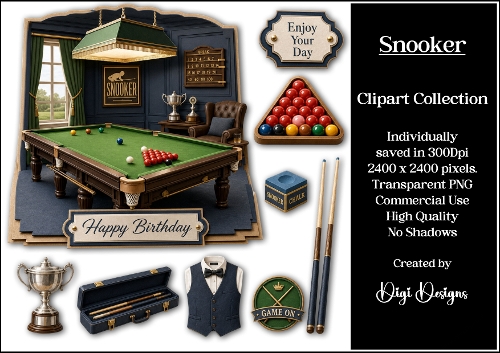 Sports 6 Snooker Clipart Collection PNG