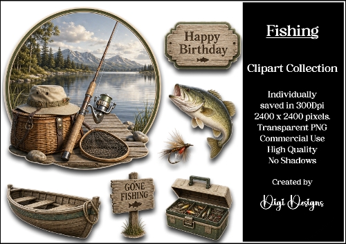 Sports 13 Fishing Racing Clipart Collection PNG