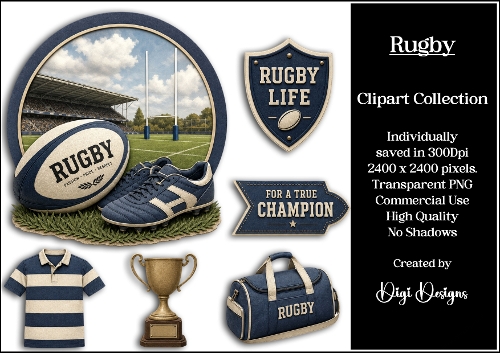 Sports 14 Rugby Racing Clipart Collection PNG