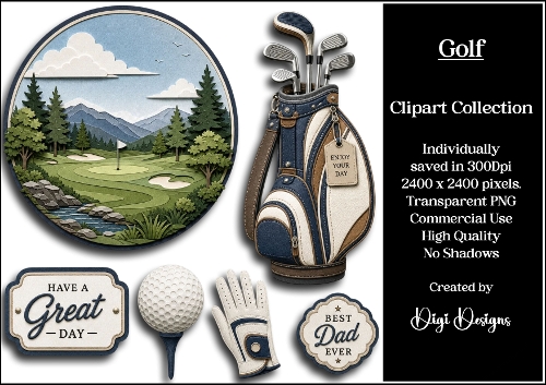 Sports 15 Golf Racing Clipart Collection PNG