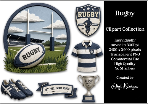 Sports 16 Rugby Racing Clipart Collection PNG