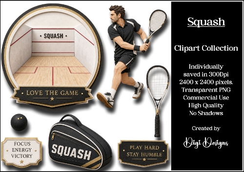 Sports 17 Squash Racing Clipart Collection PNG