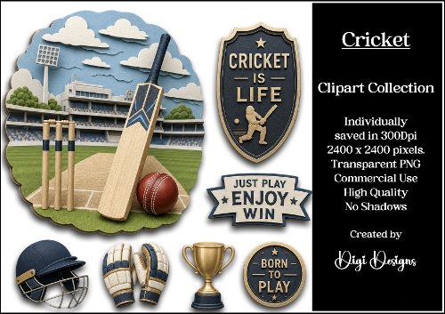 Sports 19 Cricket Racing Clipart Collection PNG