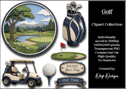 Sports 21 Golf Racing Clipart Collection PNG