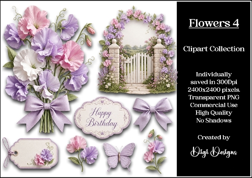 Flowers 4 Clipart Collection PNG
