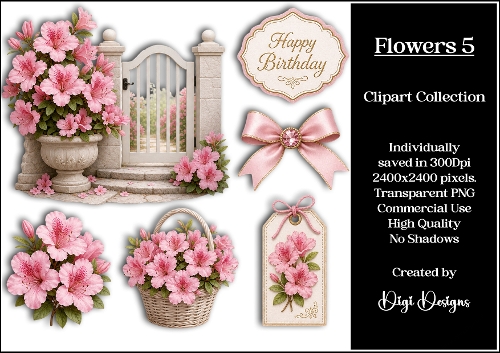 Flowers 5 Clipart Collection PNG