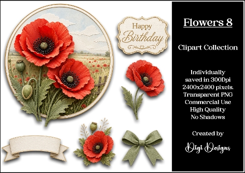 Flowers 8 Clipart Collection PNG