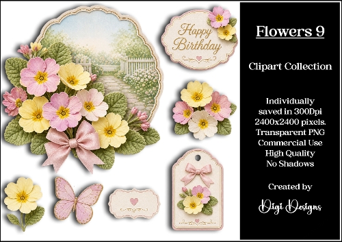 Flowers 9 Clipart Collection PNG