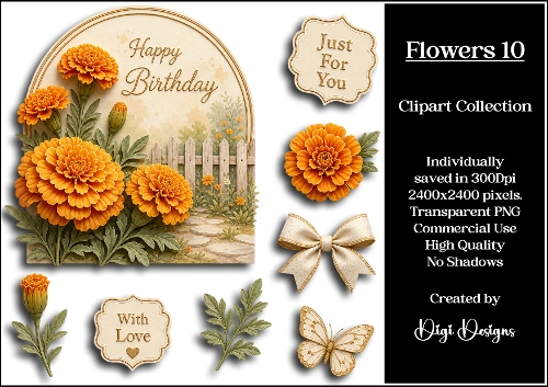 Flowers 10 Clipart Collection PNG