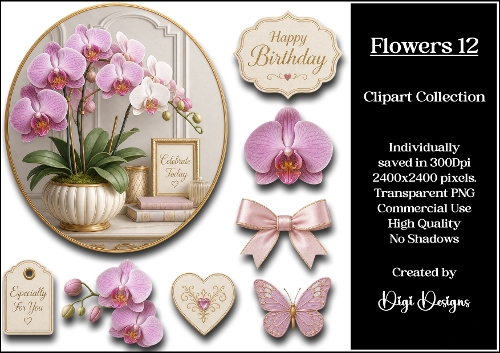 Flowers 12 Clipart Collection PNG
