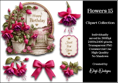 Flowers 15 Clipart Collection PNG