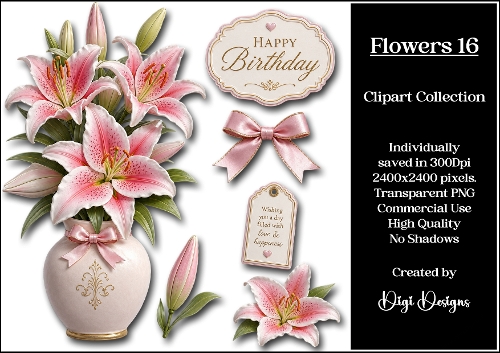 Flowers 16 Clipart Collection PNG