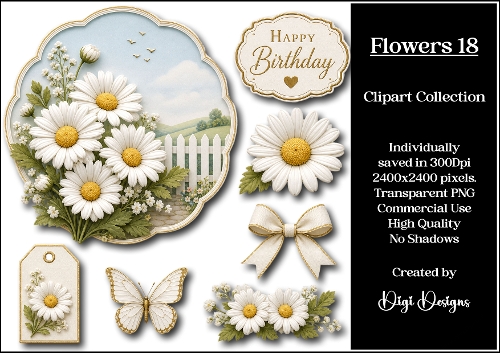 Flowers 18 Clipart Collection PNG