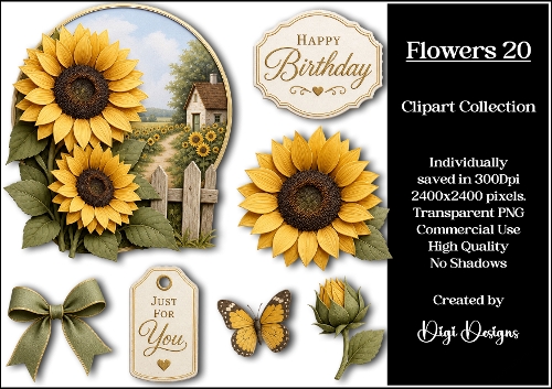 Flowers 20 Clipart Collection PNG