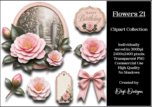 Flowers 21 Clipart Collection PNG