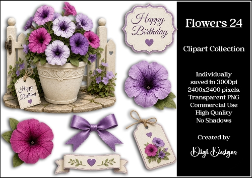 Flowers 24 Clipart Collection PNG