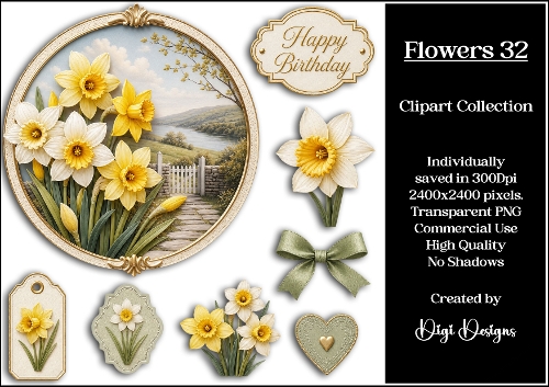 Flowers 32 Clipart Collection PNG