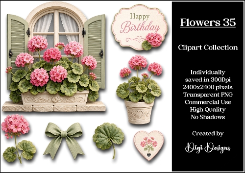 Flowers 35 Clipart Collection PNG
