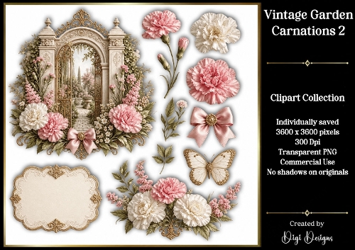 Vintage Botanic Gardens - Carnations 2