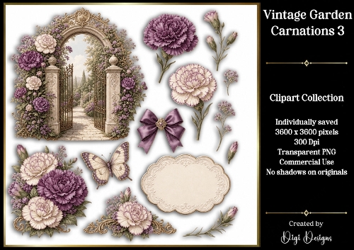 Vintage Botanic Gardens - Carnations 3