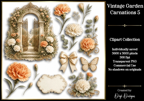 Vintage Botanic Gardens - Carnations 5