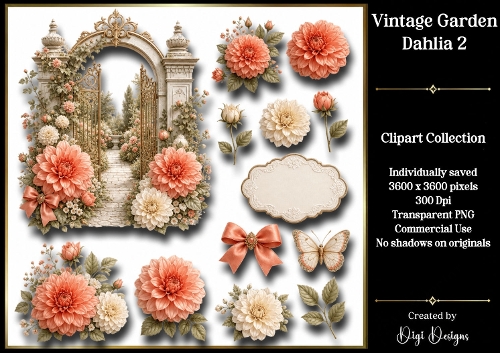 Vintage Botanical Gardens Dahlia 2
