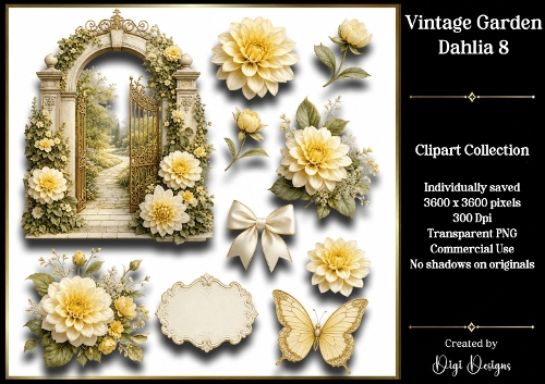 Vintage Botanical Gardens Dahlia 8