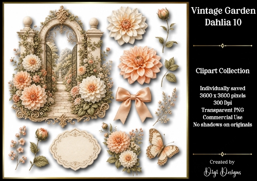 Vintage Botanical Gardens Dahlia 10