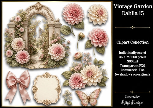 Vintage Botanical Gardens Dahlia 15