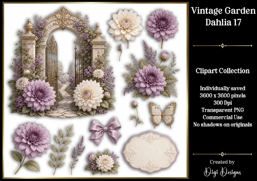 Vintage Botanical Gardens Dahlia 17