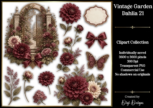 Vintage Botanical Gardens Dahlia 21