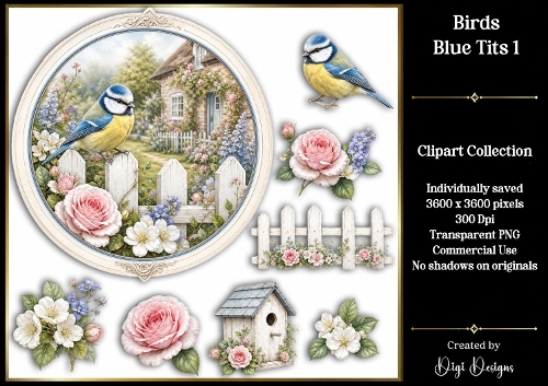 Birds - Blue Tit 1 Clipart Collection