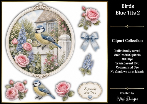 Birds - Blue Tit 2 Clipart Collection