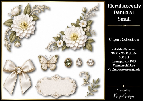 Flowers-Dahlias 1 Clipart Accents 