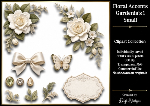 Flowers-Gardenias 1 Clipart Accents 