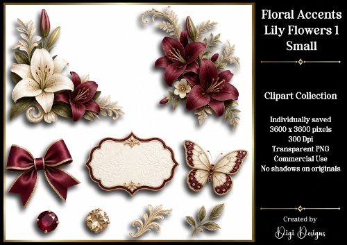 Flowers-Lily Flowers 1 Clipart Accents 