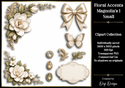 Flowers-Magnolias 1 Clipart Accents 